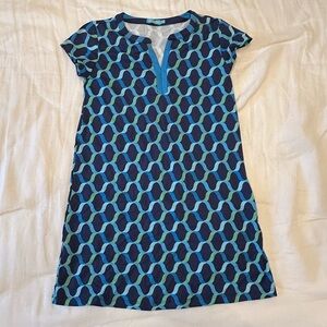 J. McLaughlin Blue Sheath Mini Dress with Flutter Cap Sleeves